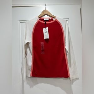 Red and white Lacoste sweater